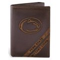 Zeppelinproducts ZeppelinProducts PSU-IWD2-BRW Penn State Trifold Debossed Leather Wallet PSU-IWD2-BRW